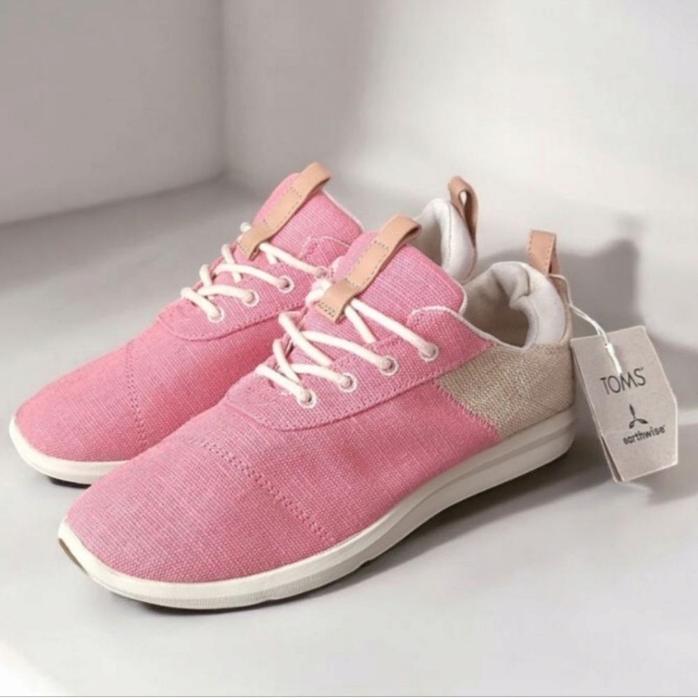NWT TOMS Earthwise Sneakers In Tea Pink/ Natural Size Woman's 6 🩷